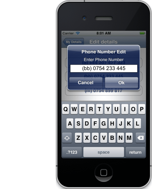 Business Continuity App for iPhone edit detail