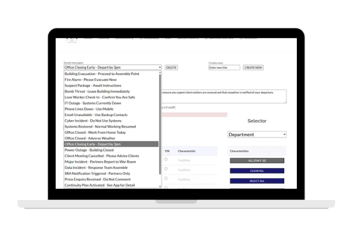 Pre-approved messages for financial services incidents